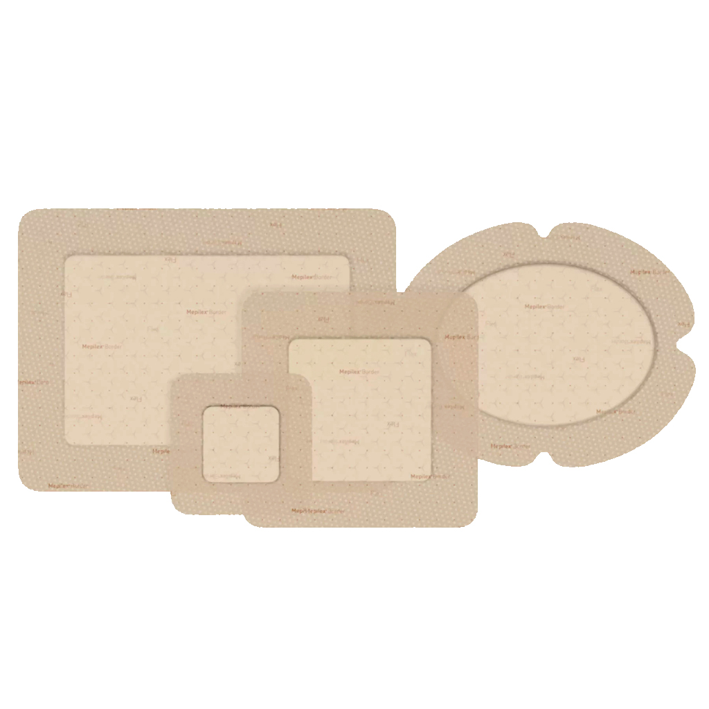 Image de produit Mepilex Border Flex : pansement hydrocellulaire pour plaies exsudatives et prévention des escarres